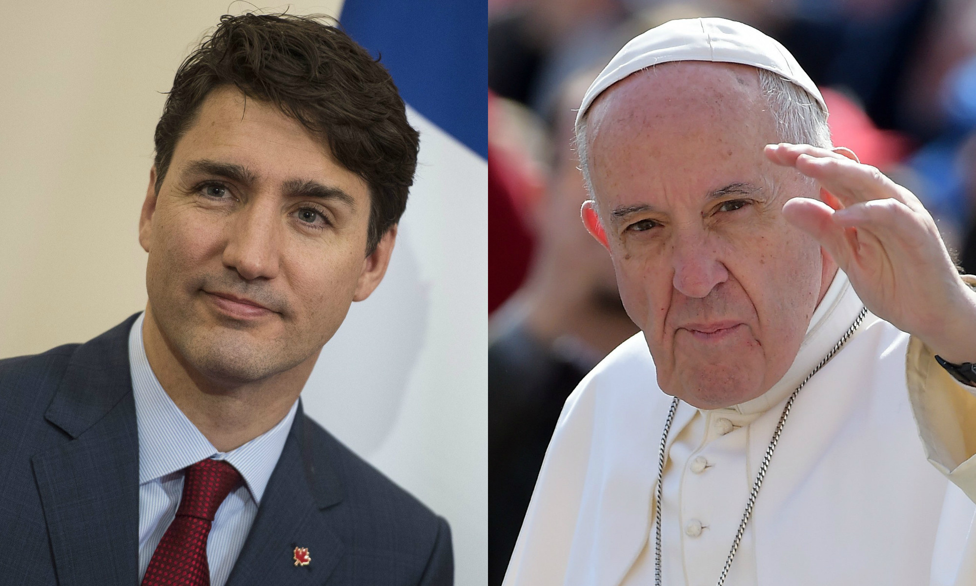 Justin Trudeau, Papa Francisco, Sophie Grégoire Justin Trudeau, Papa Francisco, Sophie Grégoire